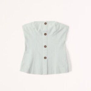 Strapless Linen-Blend Set Top (with optional straps)